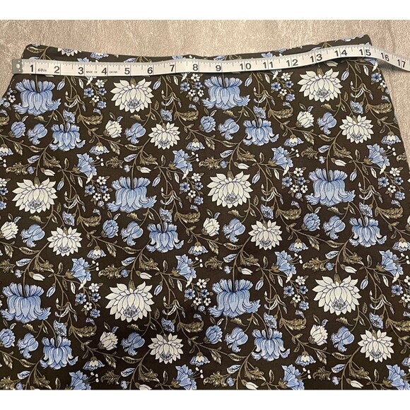 Talbots Sz 4Petite A-Line Canvas Side Zip Contrast Border Skirt Cottage Floral - Picture 2 of 5